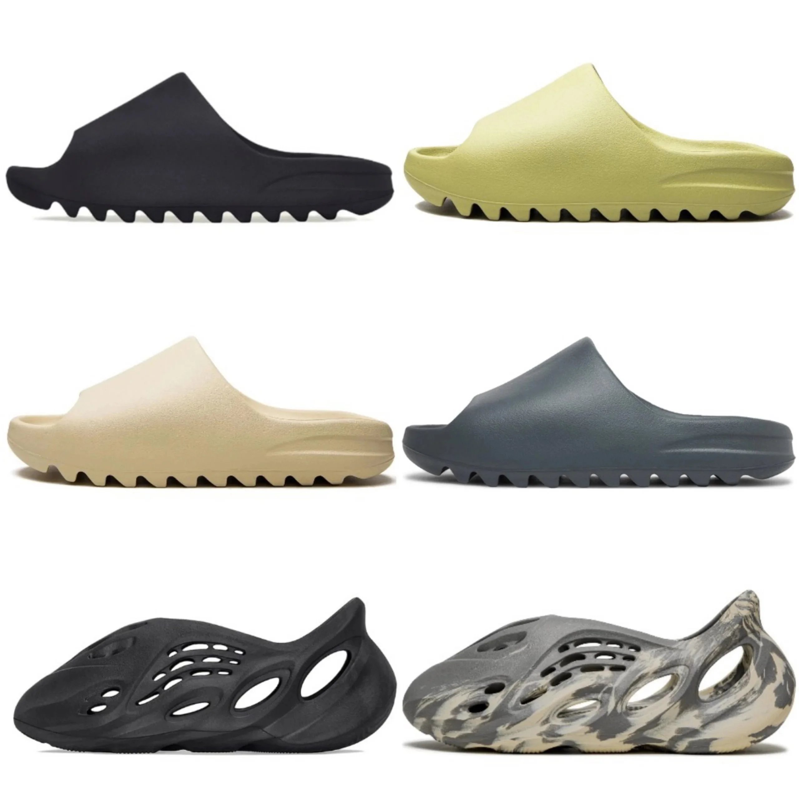  YEEZY Slides & Foam Runner (6+ Colorways), schoon gefotografeerd.