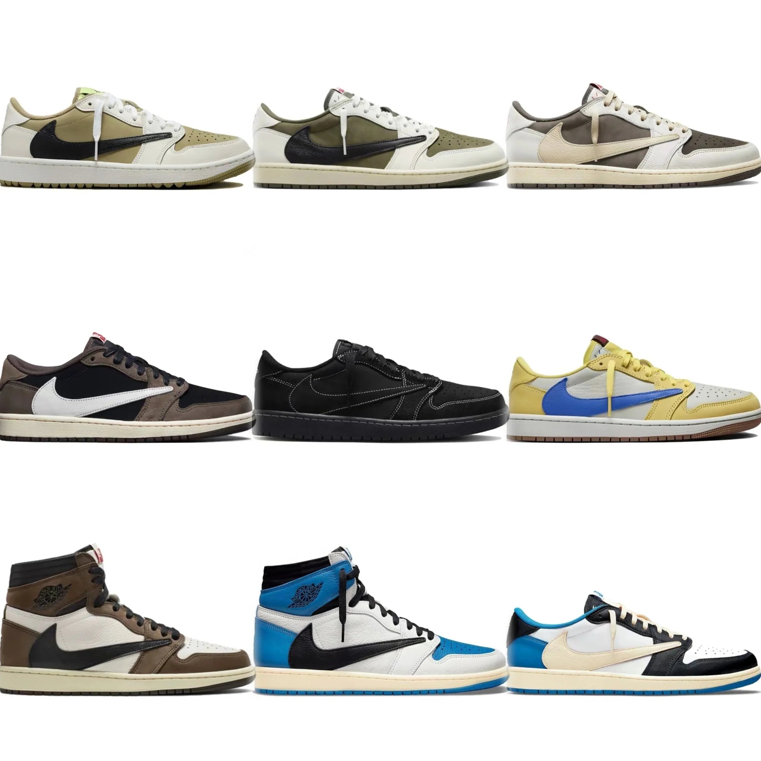 NIKE Jordan 1 Travis Scott Sneakers (9+ Colorways) — QC