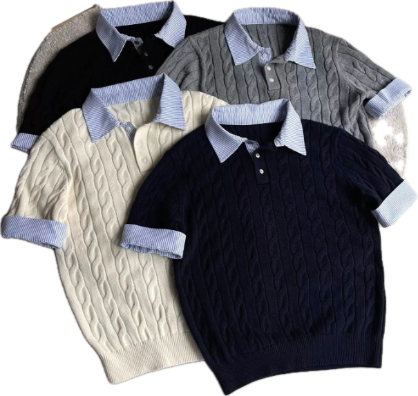 NO BRAND Cable Knit Polo (3+ Colorways) — QC