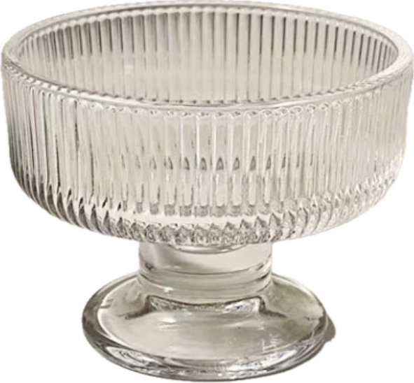 NO BRAND Ribbed Glass Bowl — QC