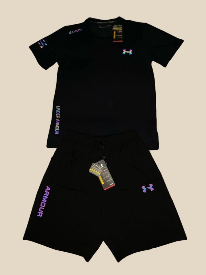UNDER ARMOUR T-Shirt & Trousers Set Black — QC