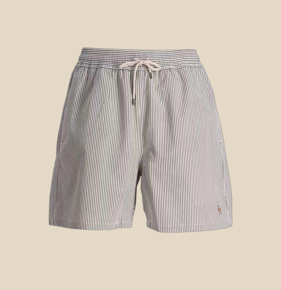  RALPH LAUREN Seersucker Swim Short, schoon gefotografeerd.