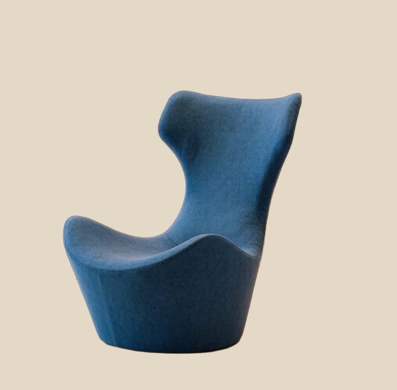 Blue Wingback Lounge Chair — QC