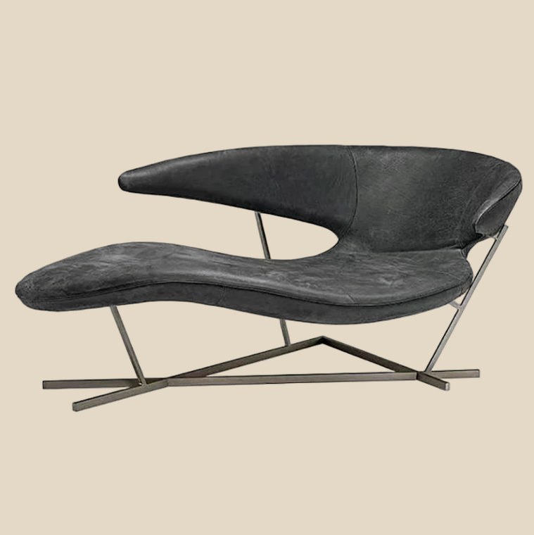 Sculptural Leather Chaise — QC