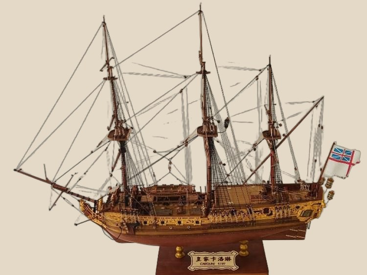 NO BRAND Royal Caroline 1749 Ship Model — QC