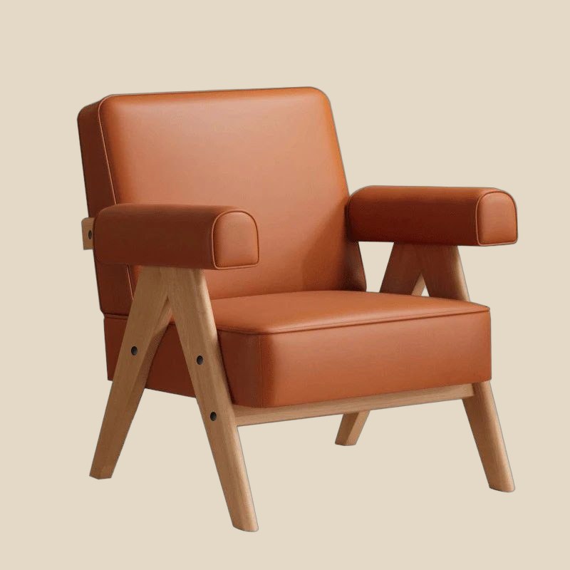 Cognac Leather Easy Chair — QC