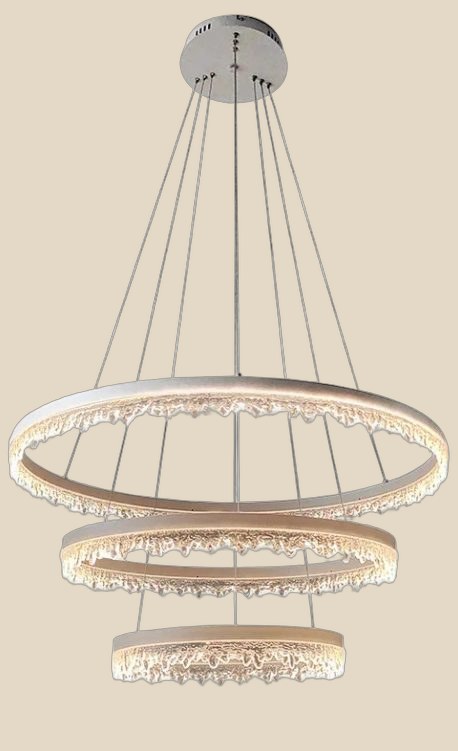 Three-Ring Crystal Chandelier — QC