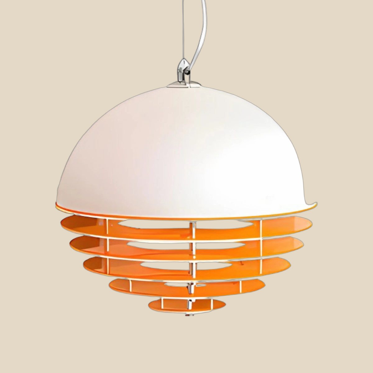 White Dome Louvered Pendant Lamp — QC