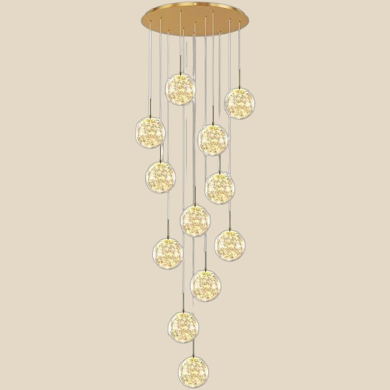 Glass Globe Cascade Chandelier — QC