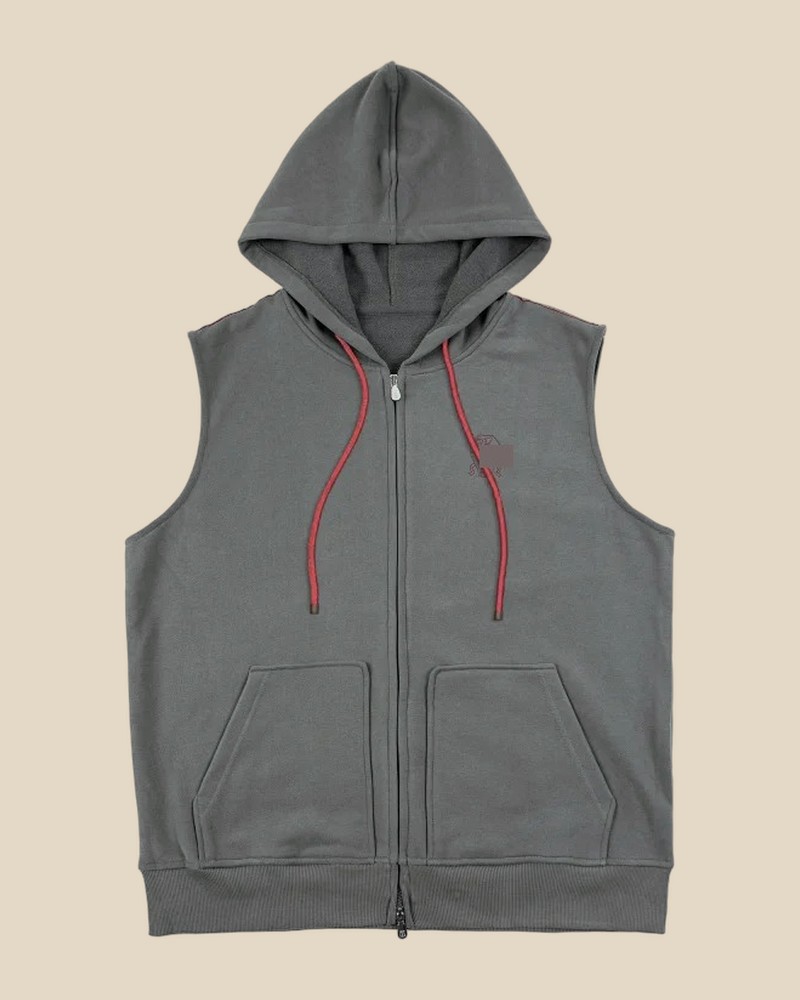  Jersey Gilet with Contrast Zip (2+ colorways), schoon gefotografeerd.