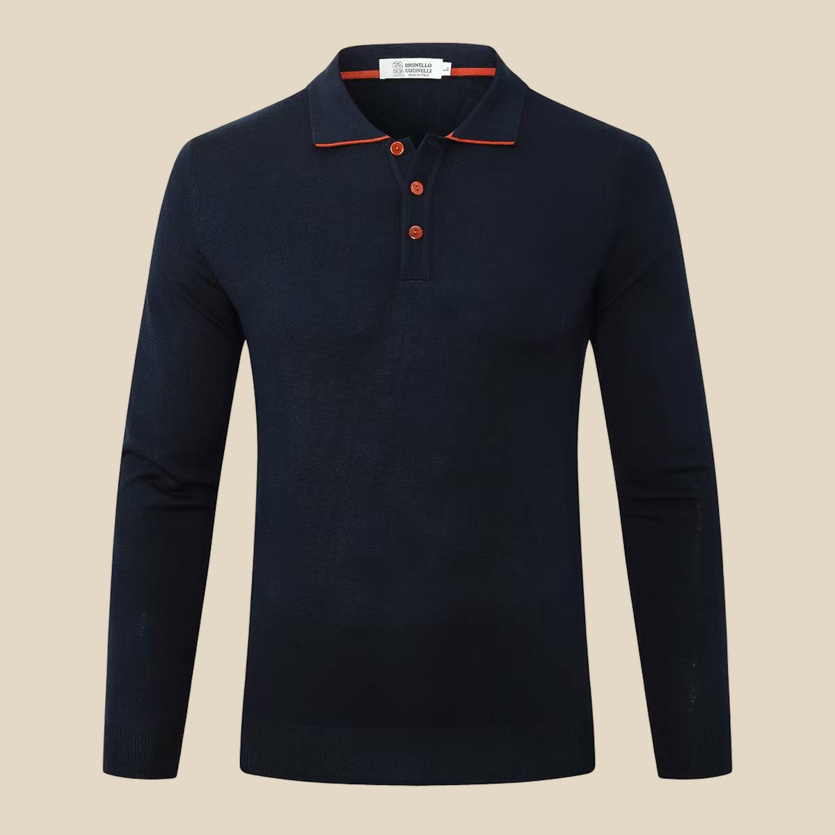 BRUNELLO CUCINELLI Knit Polo Navy — QC