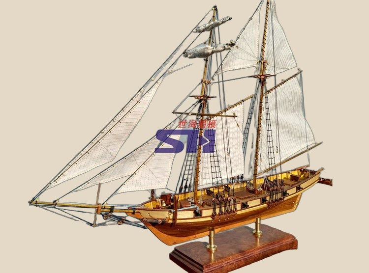 NO BRAND Wooden Sailboat Model — QC