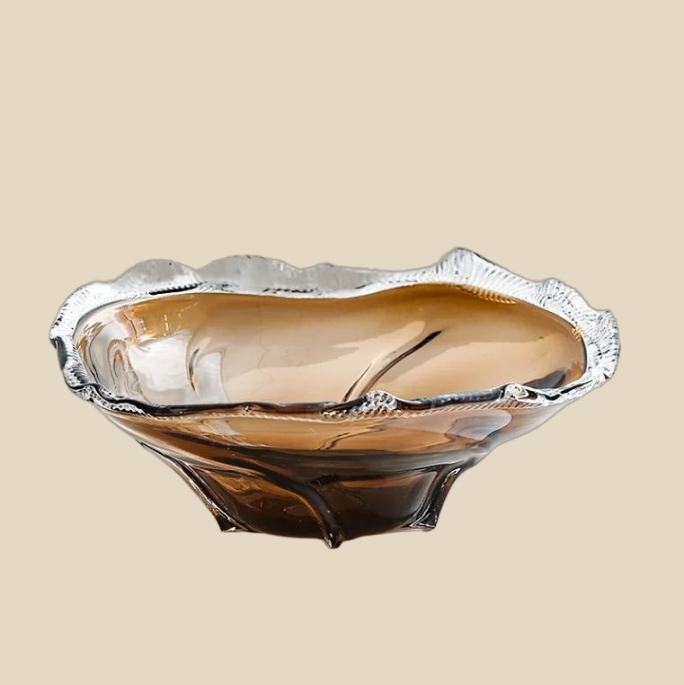Amber Glass Scalloped Bowl — QC