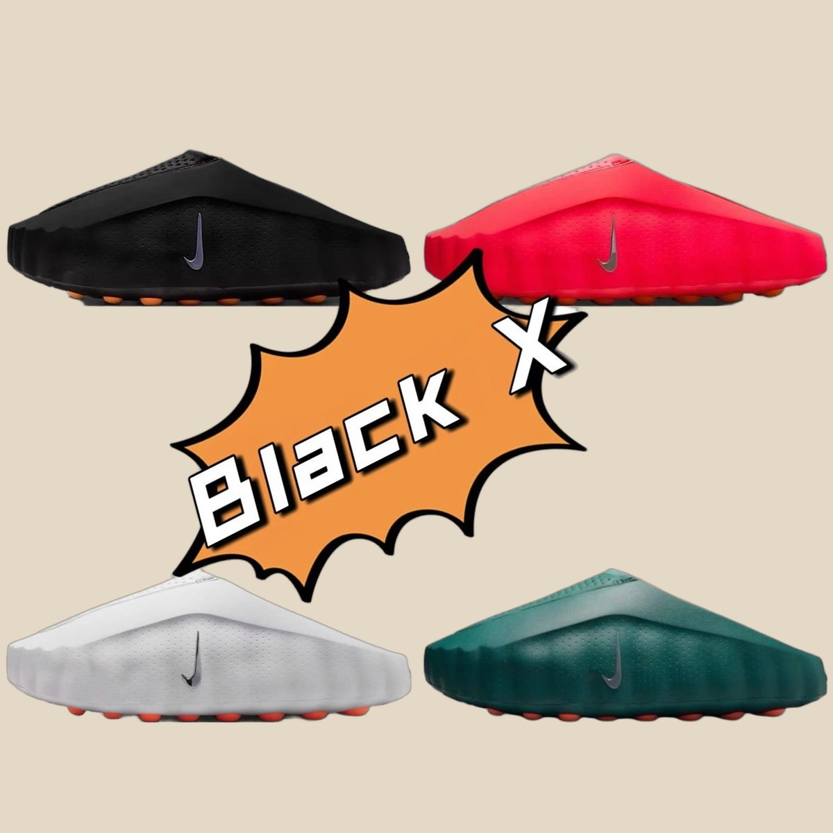  NIKE Mule (4+ Colorways), schoon gefotografeerd.