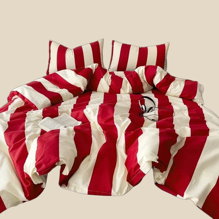 NO BRAND Striped Bedding Set — QC