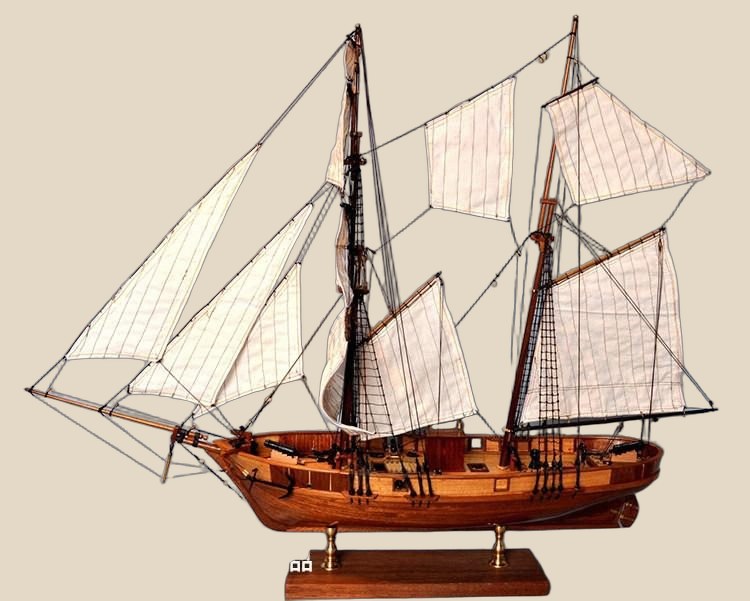 NO BRAND Wooden Schooner Model — QC
