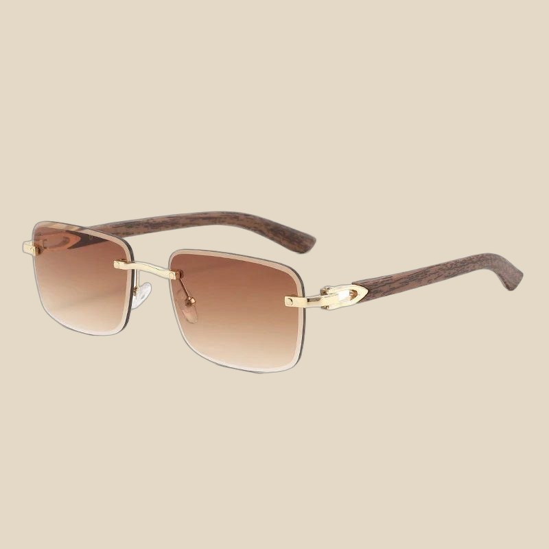 NO BRAND Sunglasses Rimless Wood-Effect — QC