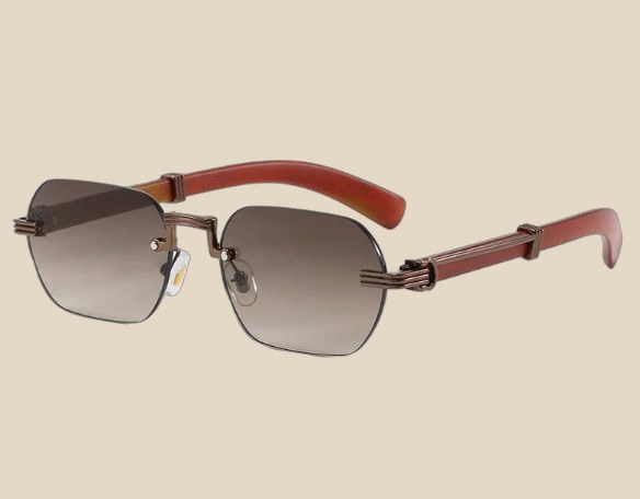 NO BRAND Sunglasses (Wood-Effect Rimless) — QC