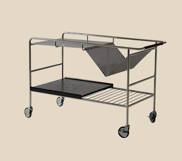 NO BRAND Bar Cart Wood and Steel (3+ colorways) — QC
