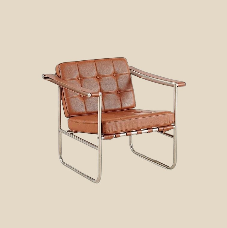 NO BRAND Leather Armchair Tufted (2 colorways) — QC